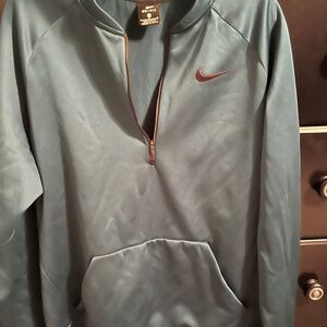 Mens Dark Teal Heavy Weight Dri- Fit 1/4 Zip